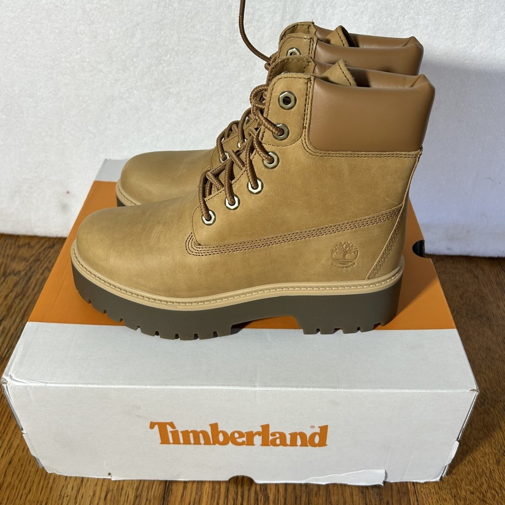 Timberland Womens Size 9 Stone Street 6-Inch Waterproof Platform Wheat Boots